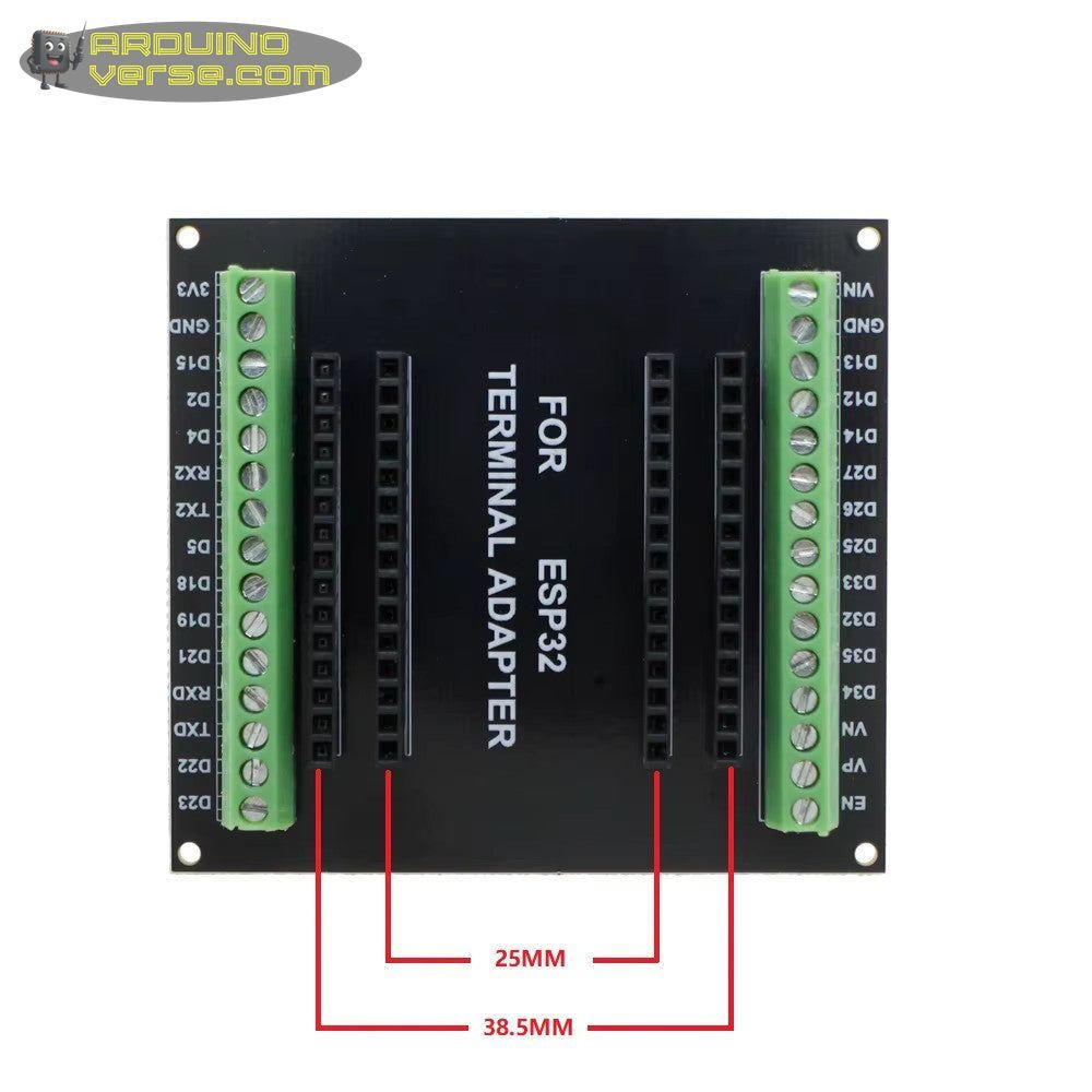 ESP32 breakout screw terminal board for 30 pin modules