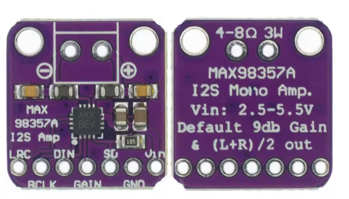 MAX98357 I2S 3W Class D Audio Amplifier for Raspberry Pi, ESP32
