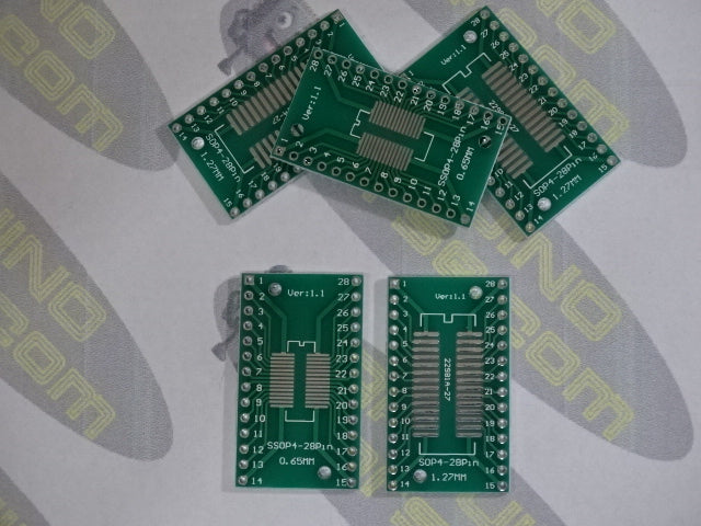 Surface Mount prototype board SO8 SO14, SO16, SO20, SO24, SO28